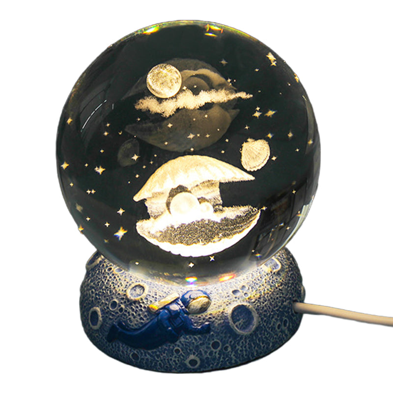 Leuchtende Kristallkugel-Nachtlampe mit Harzfuß