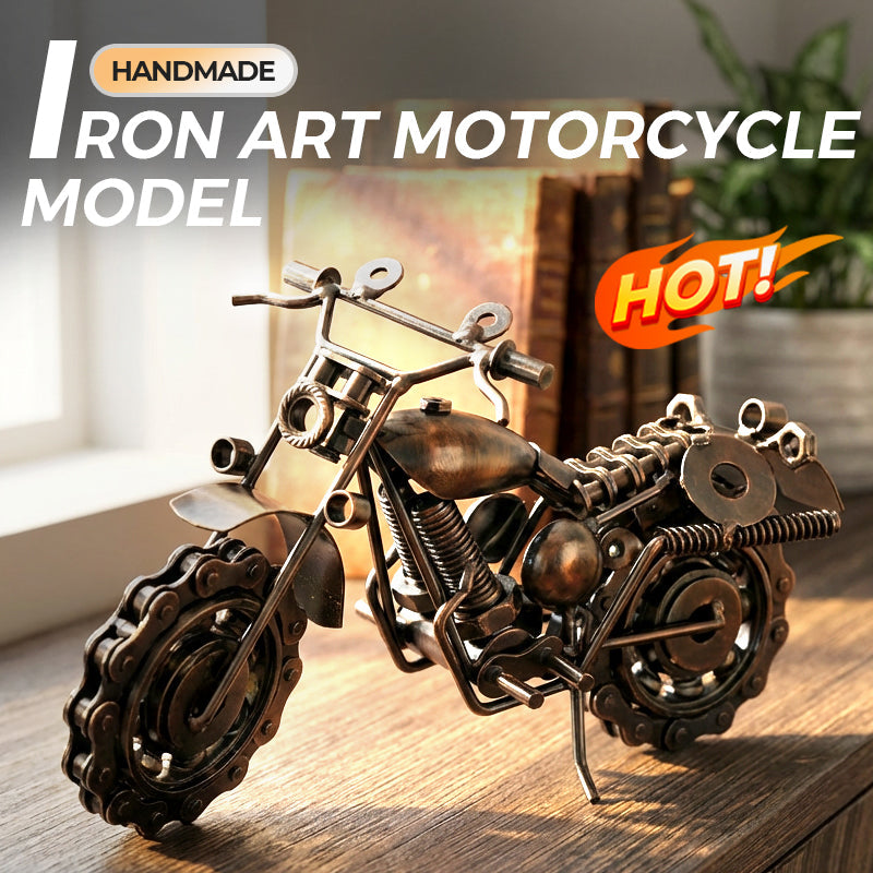 Handgefertigtes Motorradmodell aus Eisen