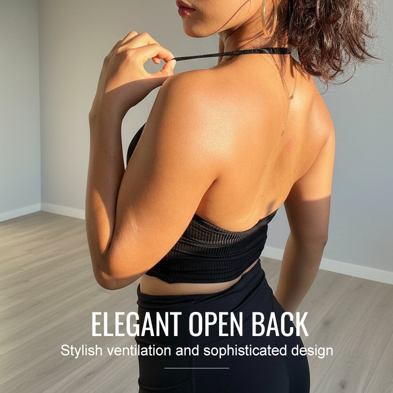 🌸🌺 Damen-Top mit offenem Rücken & integriertem BH 🌸🌺 Bequemer Allrounder für jeden Tag – stylisch, praktisch & ohne extra BH. Perfekt für mehr Freiheit und Eleganz.