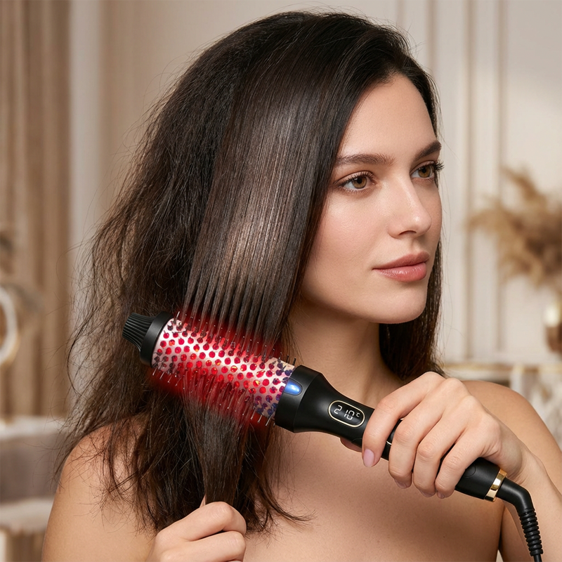 32 mm Ionen-Heizbürste für Locken & Volumen – Glätt- und Stylingbürste für Pony & Ansatz 💇‍♀️✨