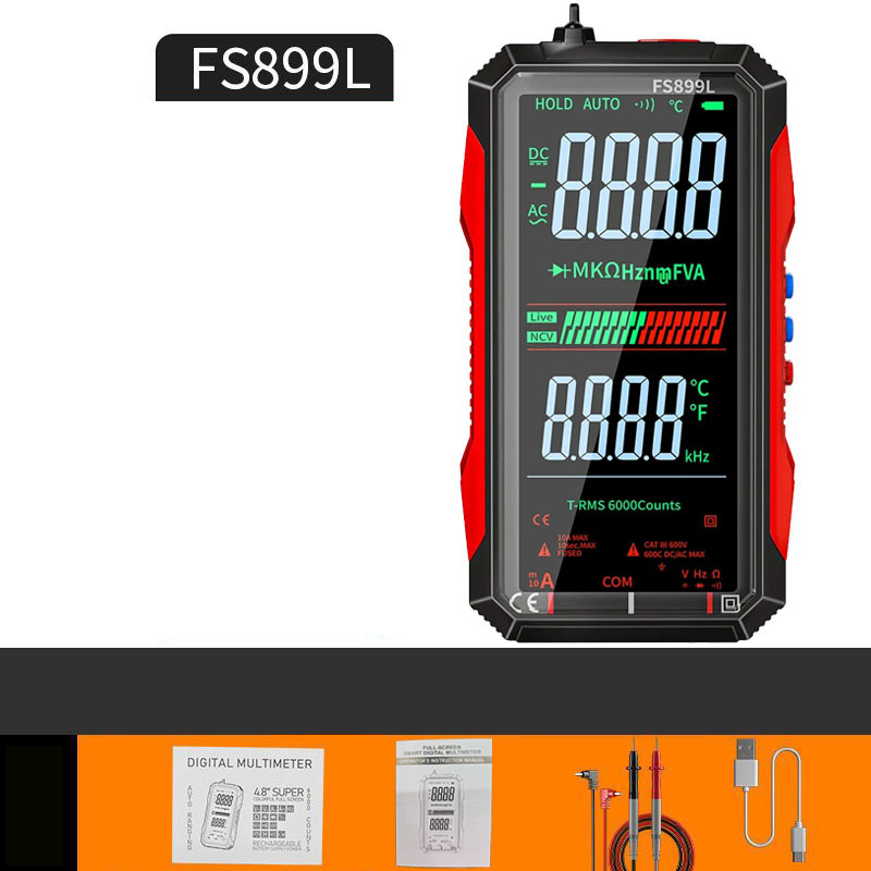 ⏰ Jetzt nur 50 % Rabatt! ⏰ USB-wiederaufladbares Digitalmultimeter – Echter Effektivwert, automatische Bereichswahl und hintergrundbeleuchtetes LCD-Display, CAT III 1000 V 🛡️