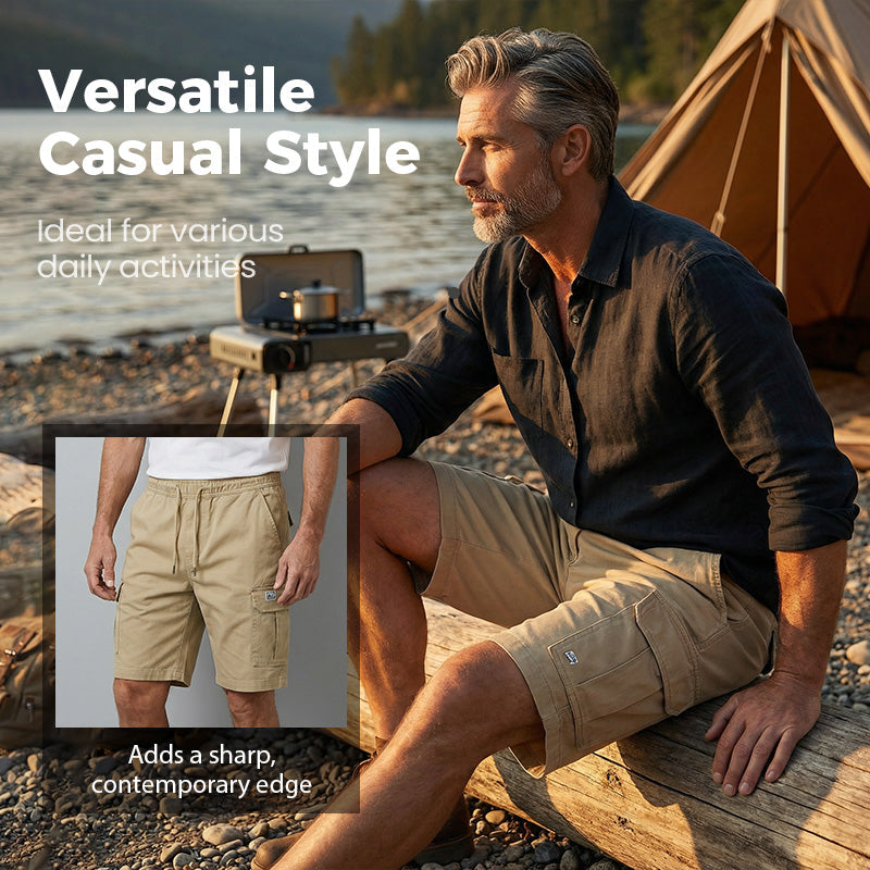 Herren Cargo-Shorts | Verstellbarer Kordelzug & Multi-Taschen | Leicht & Atmungsaktiv für Sommer