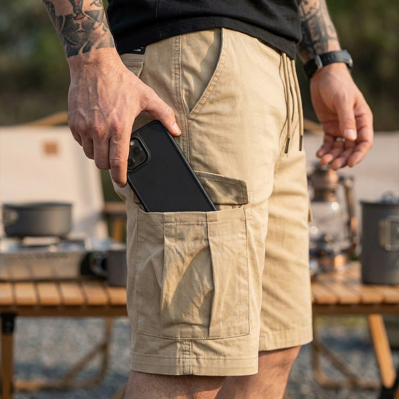 Herren Cargo-Shorts | Verstellbarer Kordelzug & Multi-Taschen | Leicht & Atmungsaktiv für Sommer