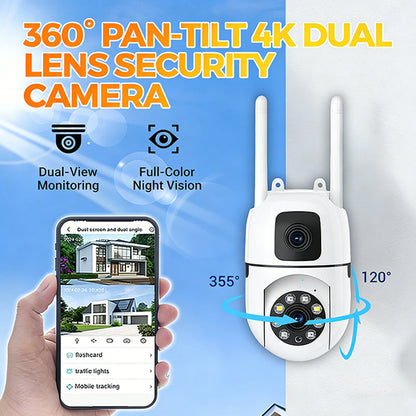 360° Pan-Tilt 4K Dual Lens Security Camera