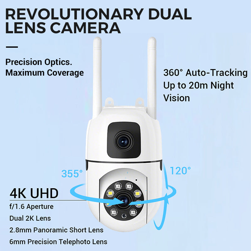 360° Pan-Tilt 4K Dual Lens Security Camera