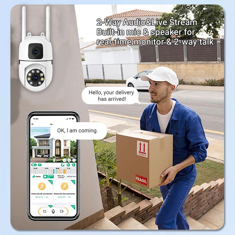 360° Pan-Tilt 4K Dual Lens Security Camera