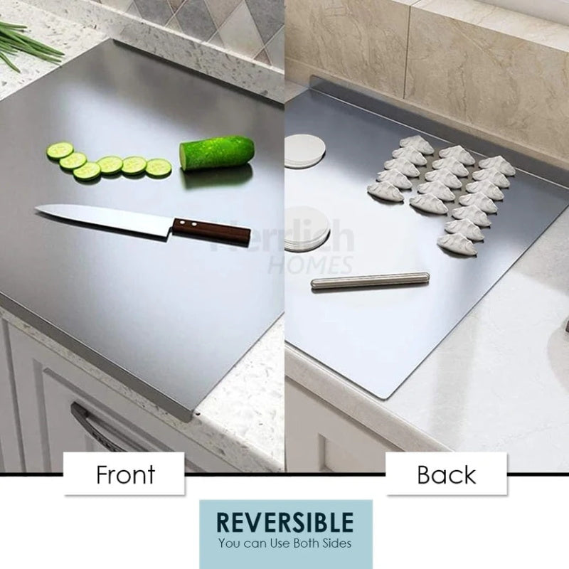 🔪 60% RABATT! ✨ Schneidebrett aus Edelstahl für die Arbeitsplatte – Hygiene, Messerschonend & Leicht zu Reinigen 🍽️