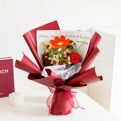 💕Muttertags-Sonderangebot: 50 % Rabatt!💕Handgefertigter, zarter Häkelblumenstrauß