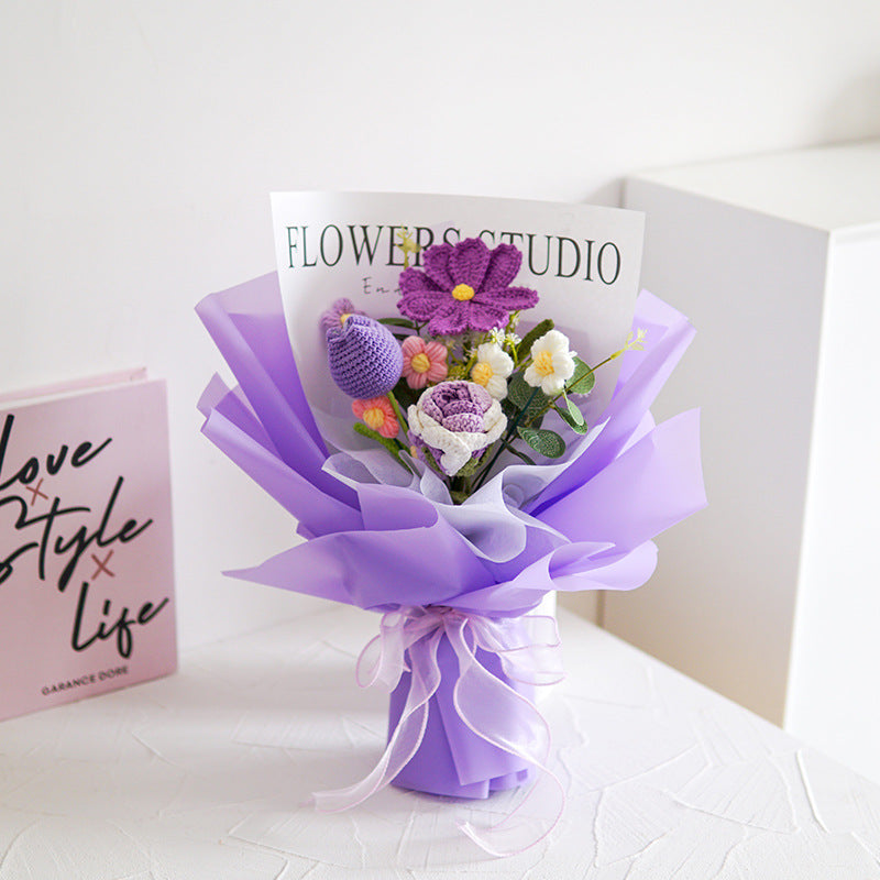 💕Muttertags-Sonderangebot: 50 % Rabatt!💕Handgefertigter, zarter Häkelblumenstrauß