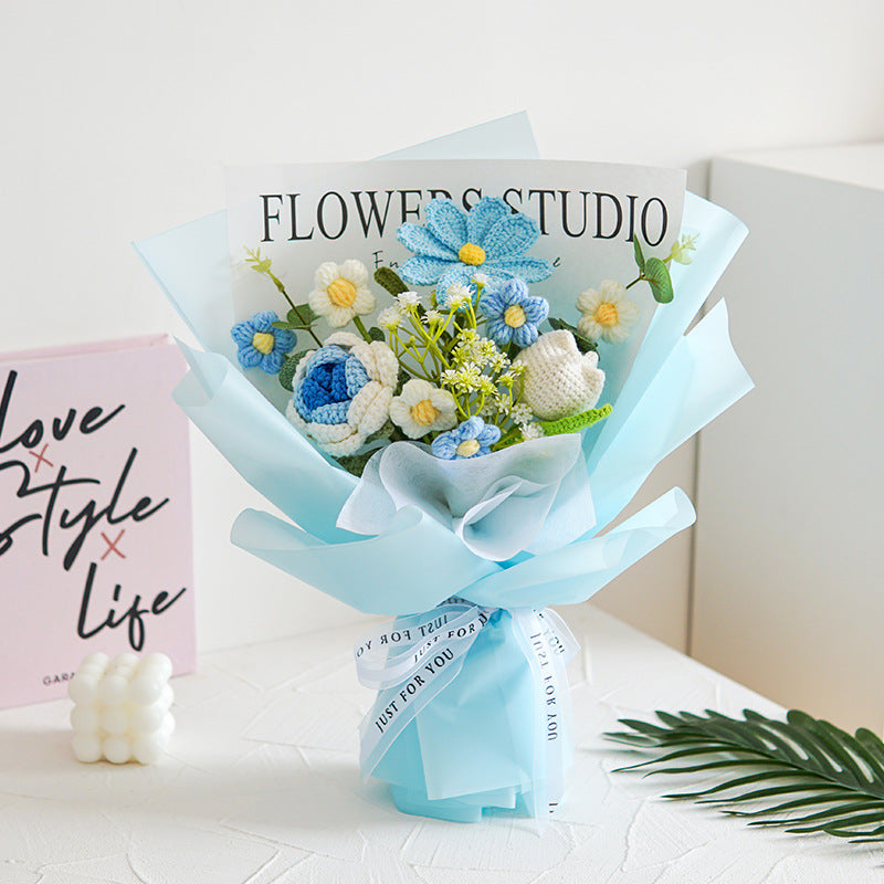 💕Muttertags-Sonderangebot: 50 % Rabatt!💕Handgefertigter, zarter Häkelblumenstrauß
