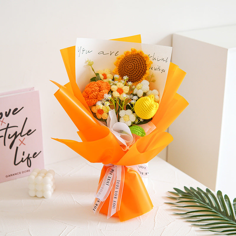 💕Muttertags-Sonderangebot: 50 % Rabatt!💕Handgefertigter, zarter Häkelblumenstrauß