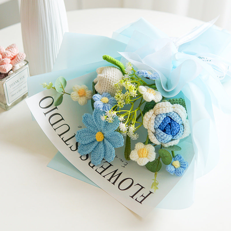 💕Muttertags-Sonderangebot: 50 % Rabatt!💕Handgefertigter, zarter Häkelblumenstrauß