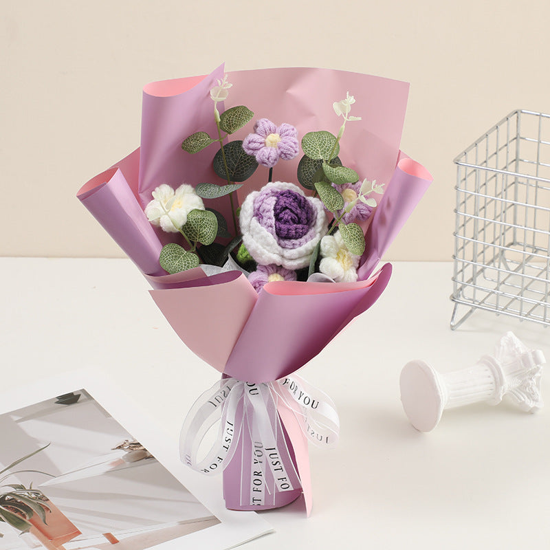💕Muttertags-Sonderangebot: 50 % Rabatt!💕Handgefertigter, zarter Häkelblumenstrauß
