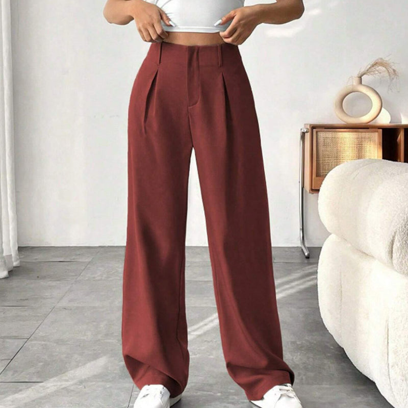 Damenhose mit hoher Taille und weitem Bein