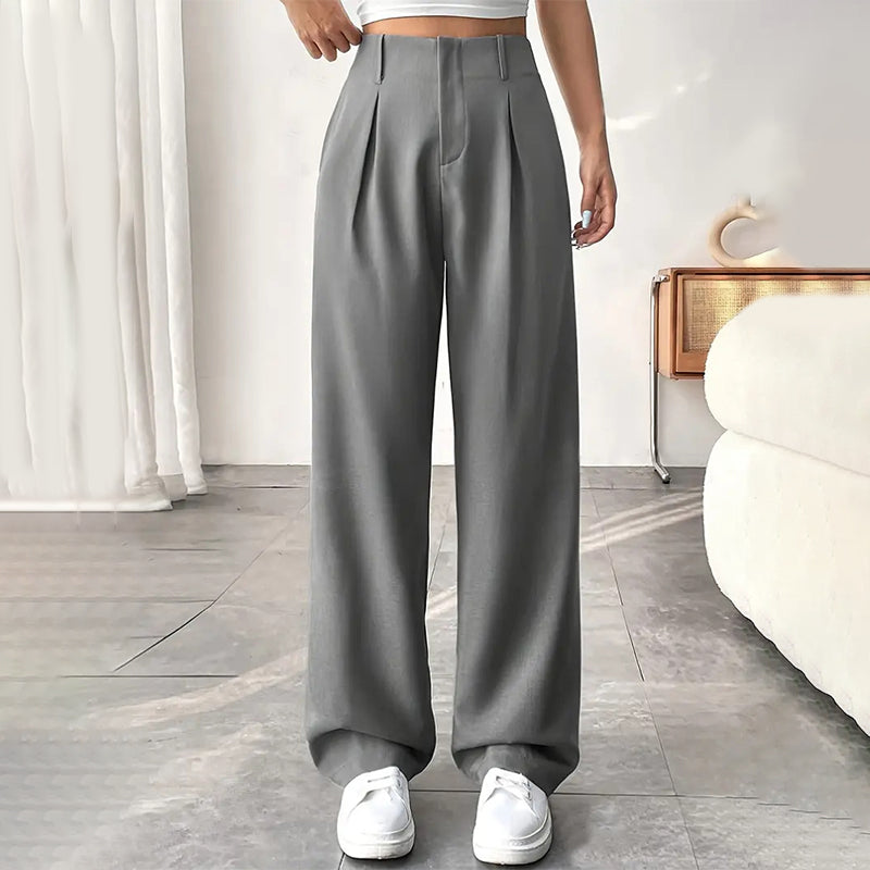 Damenhose mit hoher Taille und weitem Bein