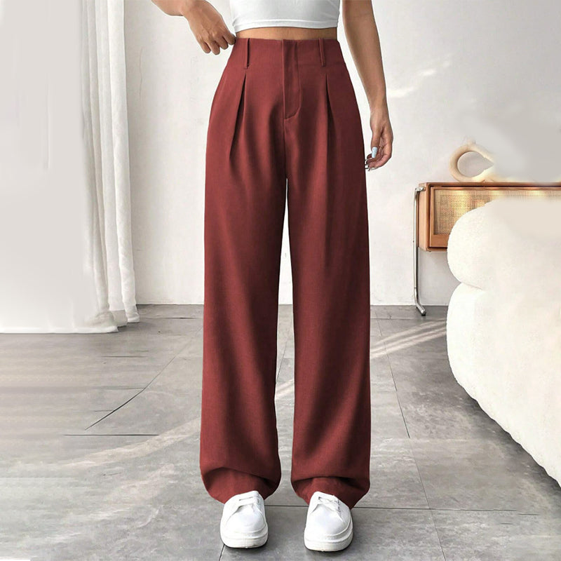 Damenhose mit hoher Taille und weitem Bein