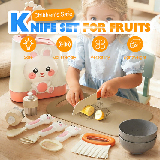 Sicheres Küchenmesserset für Kinder zum Schneiden von Obst und Gemüse