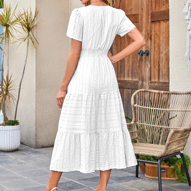 🌞Frühlingserwachen: 50% Rabatt!🌿 Damen Lässiges Maxikleid aus 100% Baumwolle – Sommerleicht, figurbetont & pflegeleicht für Strand & Brunch