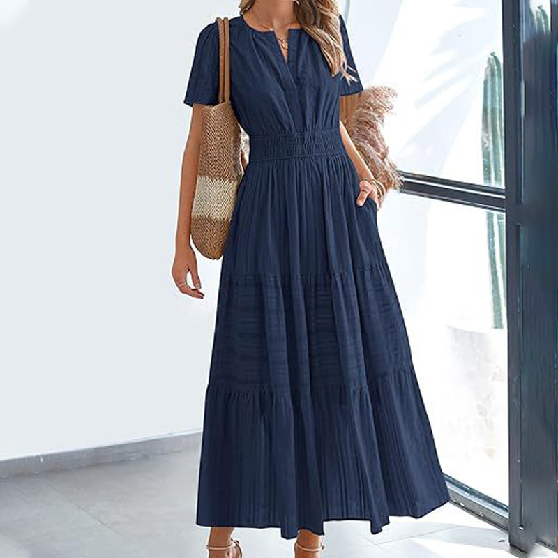 🌞Frühlingserwachen: 50% Rabatt!🌿 Damen Lässiges Maxikleid aus 100% Baumwolle – Sommerleicht, figurbetont & pflegeleicht für Strand & Brunch
