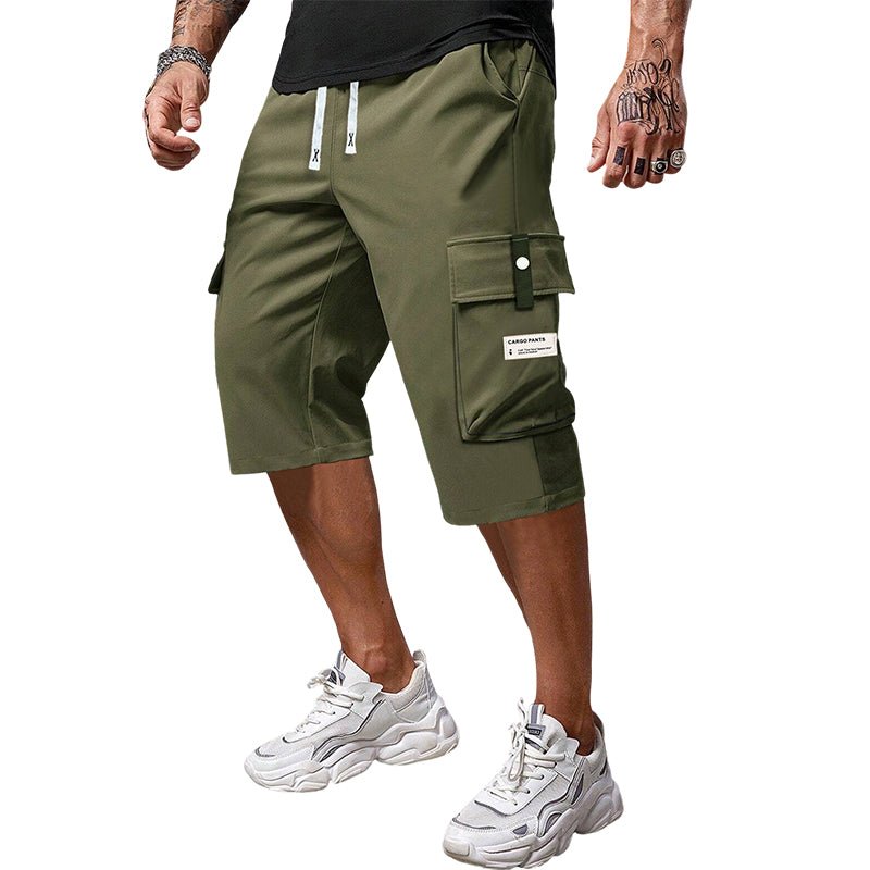 Lässige 3/4-Cargo-Hose für Herren mit Kordelzug