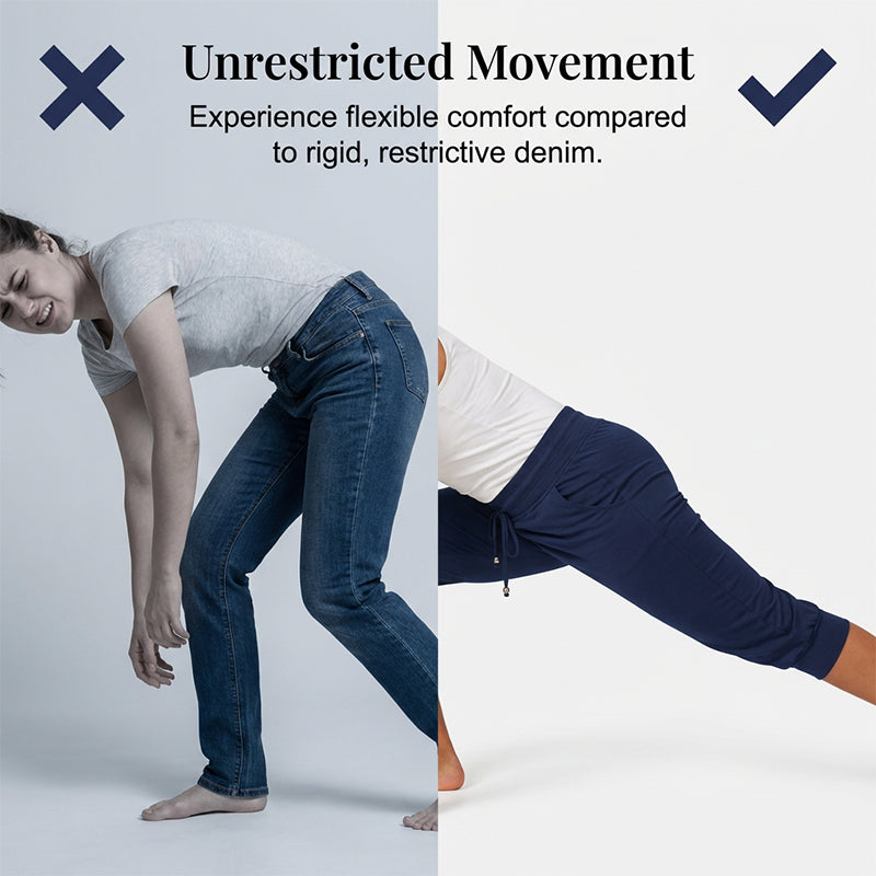 🔥Solange der Vorrat reicht 40 % Rabatt!🎉Damen 3/4 Jogginghose – Strickstoff, Hoher Bund mit Kordelzug, Mit Taschen