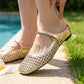 👠 Damen-Mary-Jane-Mules – Geflochten, eckige Zehen & atmungsaktiv – Für Frühling & Sommer