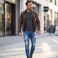 Stylische Skinny-Jeans mit Rissen für Herren