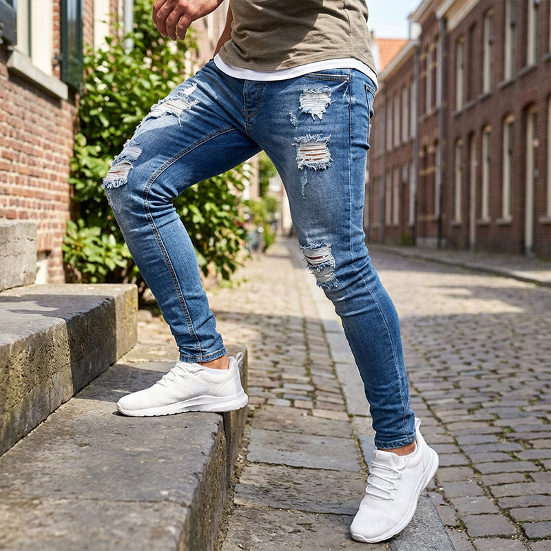 Stylische Skinny-Jeans mit Rissen für Herren