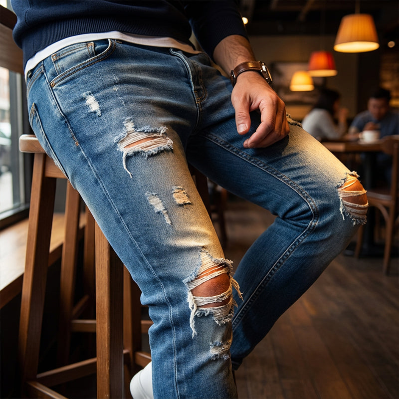 Stylische Skinny-Jeans mit Rissen für Herren