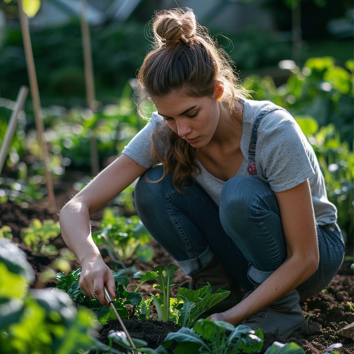 🌿🔨 Robuster Gartenhacken aus Edelstahl – Handgeführte Unkrautentfernung, ideal für Bodenlockerung und Wurzelentfernung