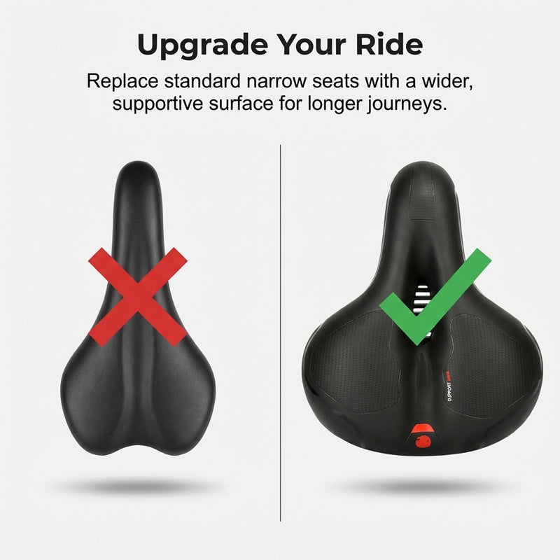 ✨🔥 Ergonomischer Fahrradsattel mit Memory-Schaum – atmungsaktiv, schmerzfrei dank Druckentlastung & stoßdämpfend für lange Touren 🚲💨 Jetzt entdecken & Komfort genießen!