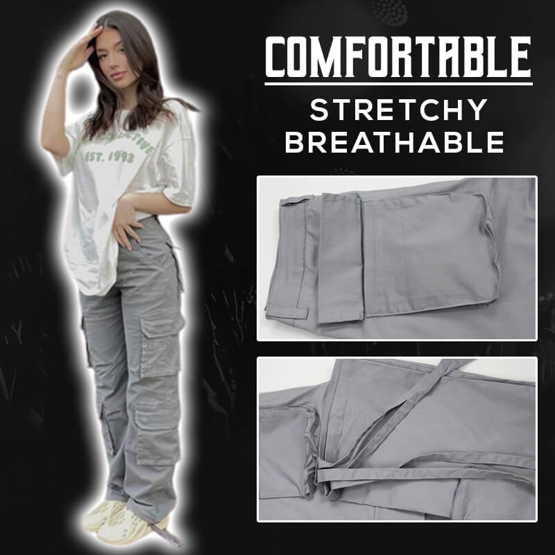 Graue Cargo-Hose für Damen
