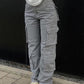 Graue Cargo-Hose für Damen