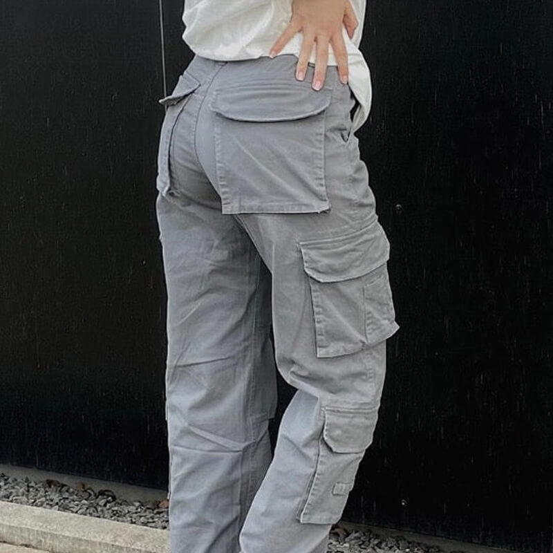 Graue Cargo-Hose für Damen