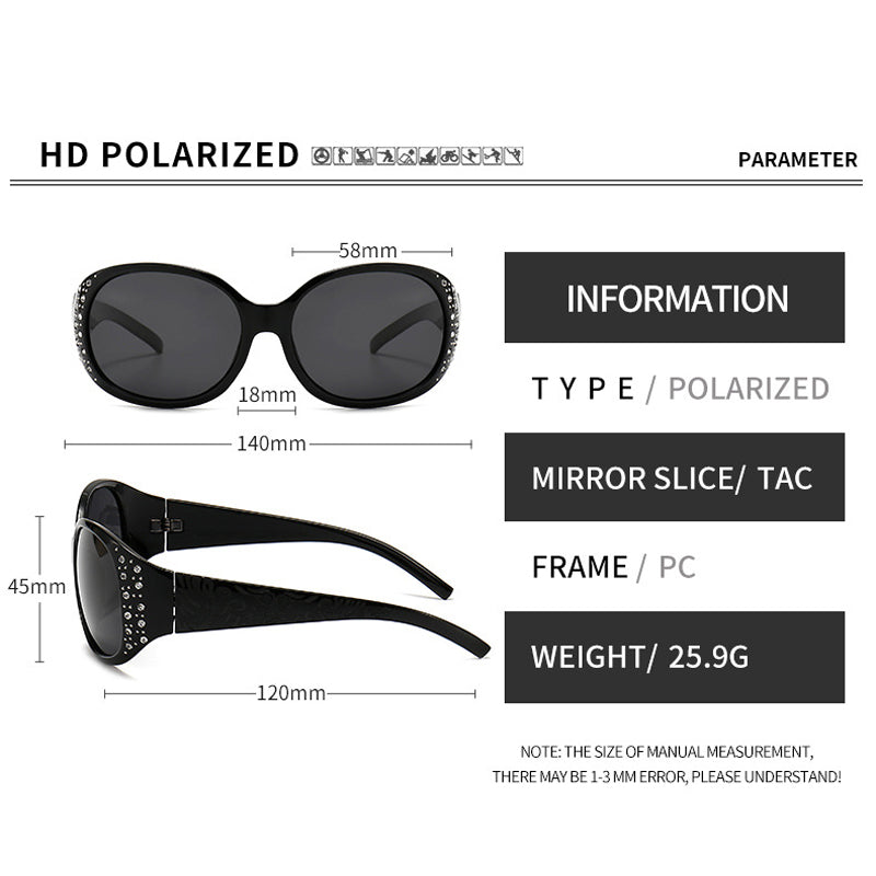 Polarisierte Damen-Sonnenbrille mit Strassverzierungen