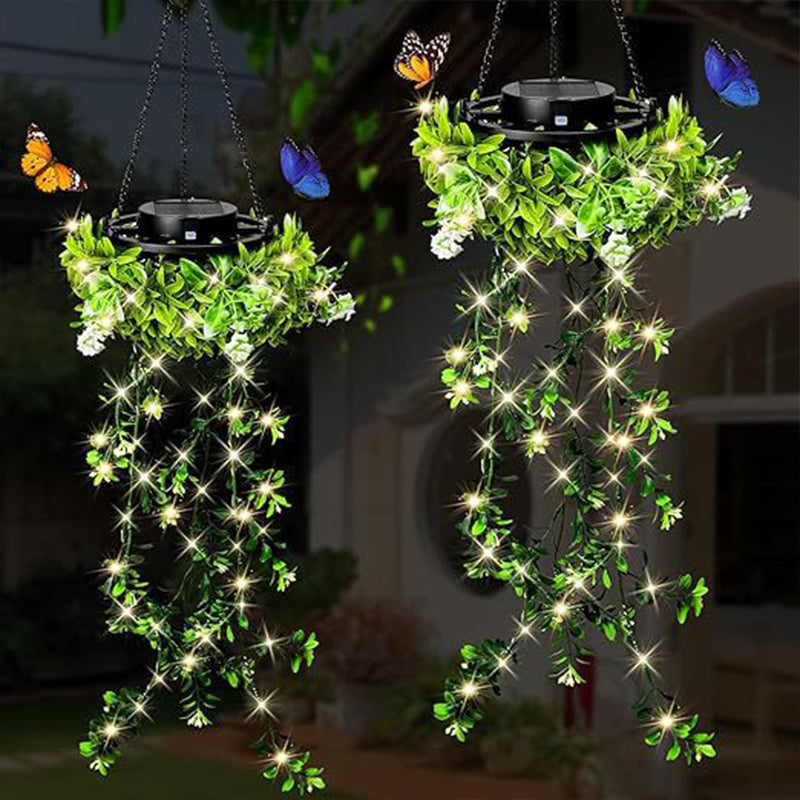 🔥Solarbetriebene Hängelampe aus Milangras🌿Gestalte deinen eigenen gemütlichen Garten💡