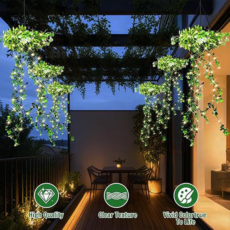 🔥Solarbetriebene Hängelampe aus Milangras🌿Gestalte deinen eigenen gemütlichen Garten💡