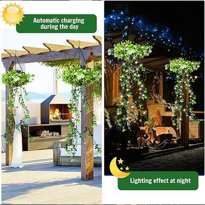 🔥Solarbetriebene Hängelampe aus Milangras🌿Gestalte deinen eigenen gemütlichen Garten💡