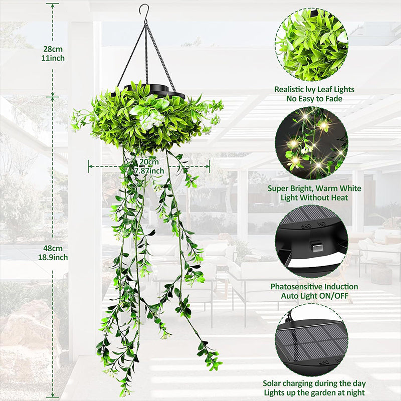 🔥Solarbetriebene Hängelampe aus Milangras🌿Gestalte deinen eigenen gemütlichen Garten💡