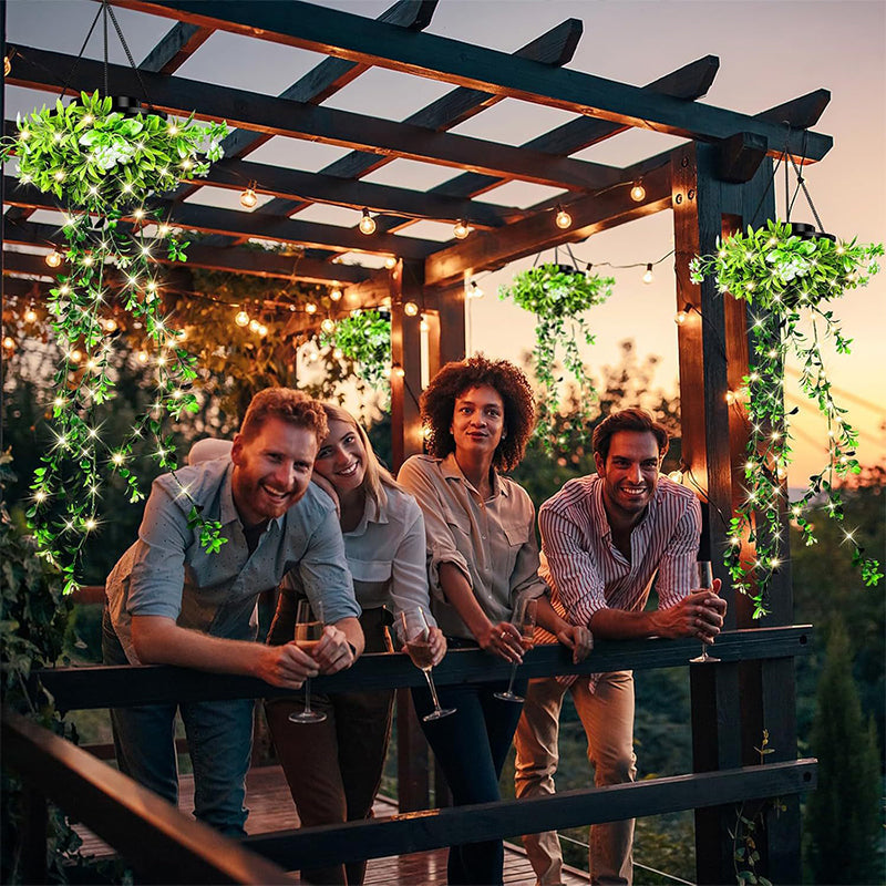🔥Solarbetriebene Hängelampe aus Milangras🌿Gestalte deinen eigenen gemütlichen Garten💡