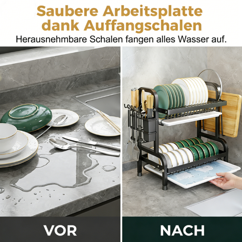 2-stufiges Abtropfgestell aus Kohlenstoffstahl