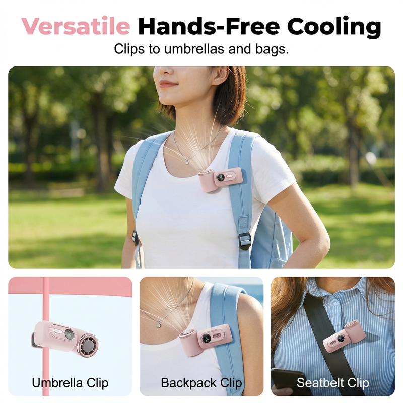 🌀💨Tragbarer Clip-Ventilator mit LED-Anzeige