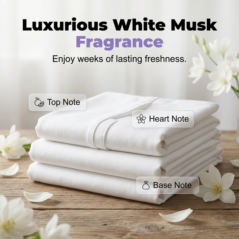 🌸🧺 5-in-1 Waschmittelkapseln mit weißem Moschus – entfernt Flecken & schont Fasern ✨💧 80 Stück, langanhaltend frisch, ideal für Haushalt & Reise.
