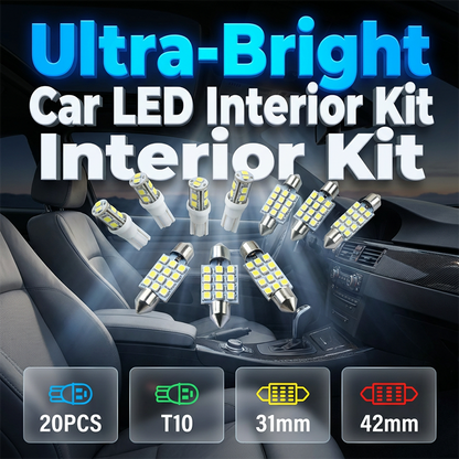 Universelles 20-teiliges LED-Innenraumlicht-Set für Autos