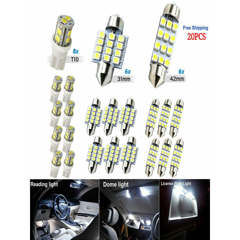 Universelles 20-teiliges LED-Innenraumlicht-Set für Autos