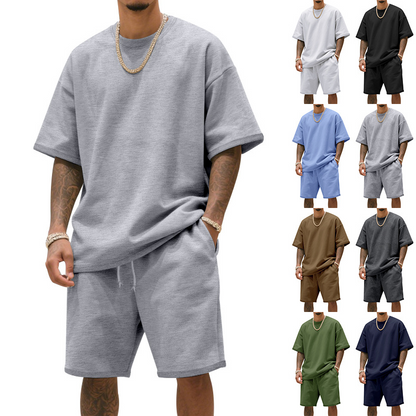 👕 50% RABATT! 🔥 Herren Freizeit-Set – T-Shirt & Shorts – bequem & atmungsaktiv – Perfekt für heiße Tage, Sport oder Strand – lässiger 2-teiliger Look 🩳
