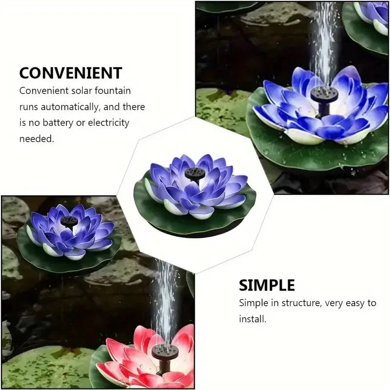 🔥Dekorativer Solar-Springbrunnen für den Teich in Lotusform