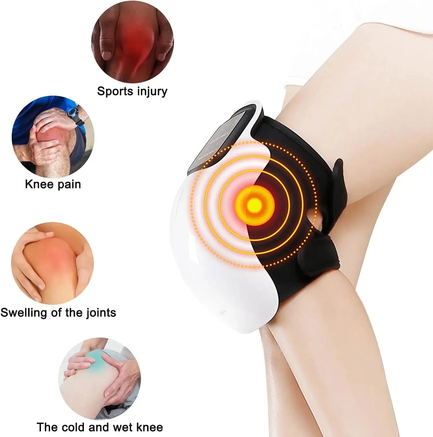 Drahtloses Gerät zur Schmerzlinderung bei Arthritis im Kniegelenk Elektrisches intelligentes Physiotherapiegerät Heißkompresse Knie-Massagegerät mit Wärmefunktion