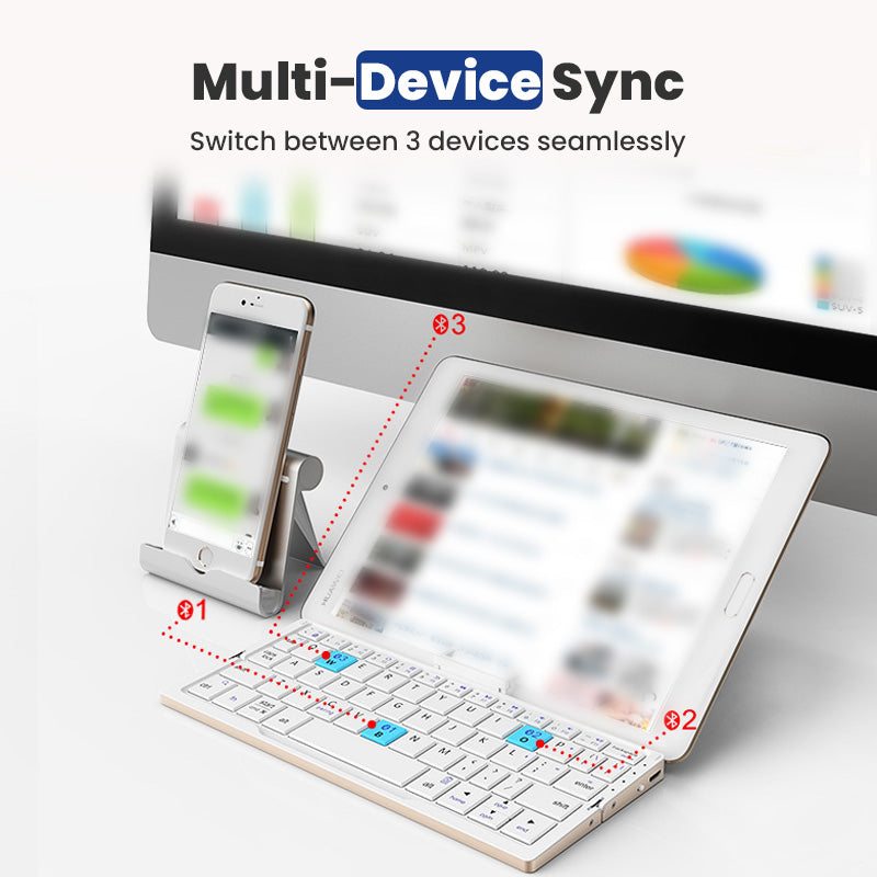 Faltbare Bluetooth-Tastatur mit Ständer