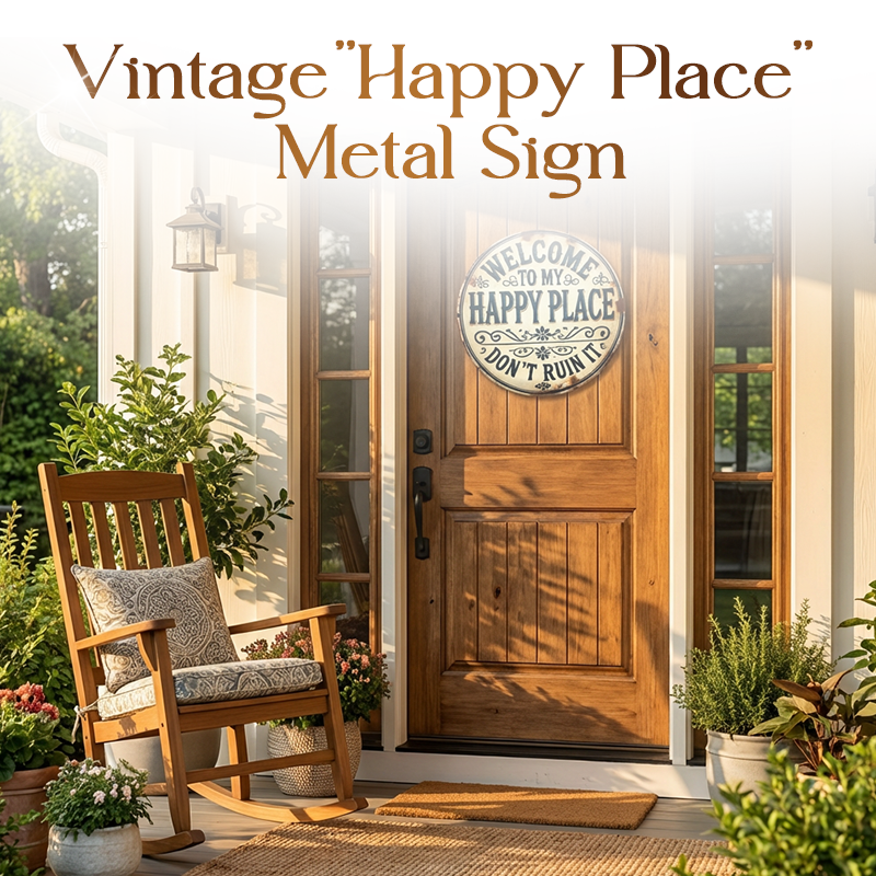 Vintage-Metallschild „Happy Place“